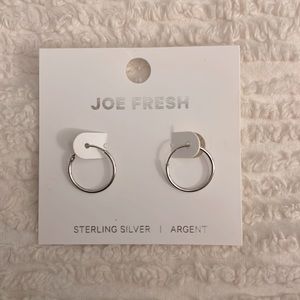 Joe Fresh Sterling Silver small Hoop earrings